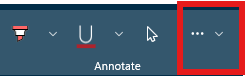 The Control Panel Annotate Section.
