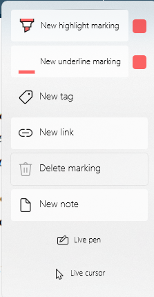 Annotate Control Menu