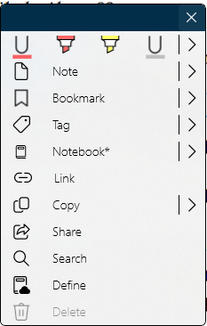 The context menu.