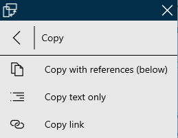 The copy options.