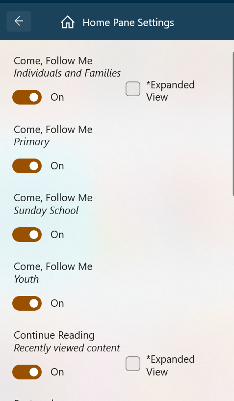 The home payne settings