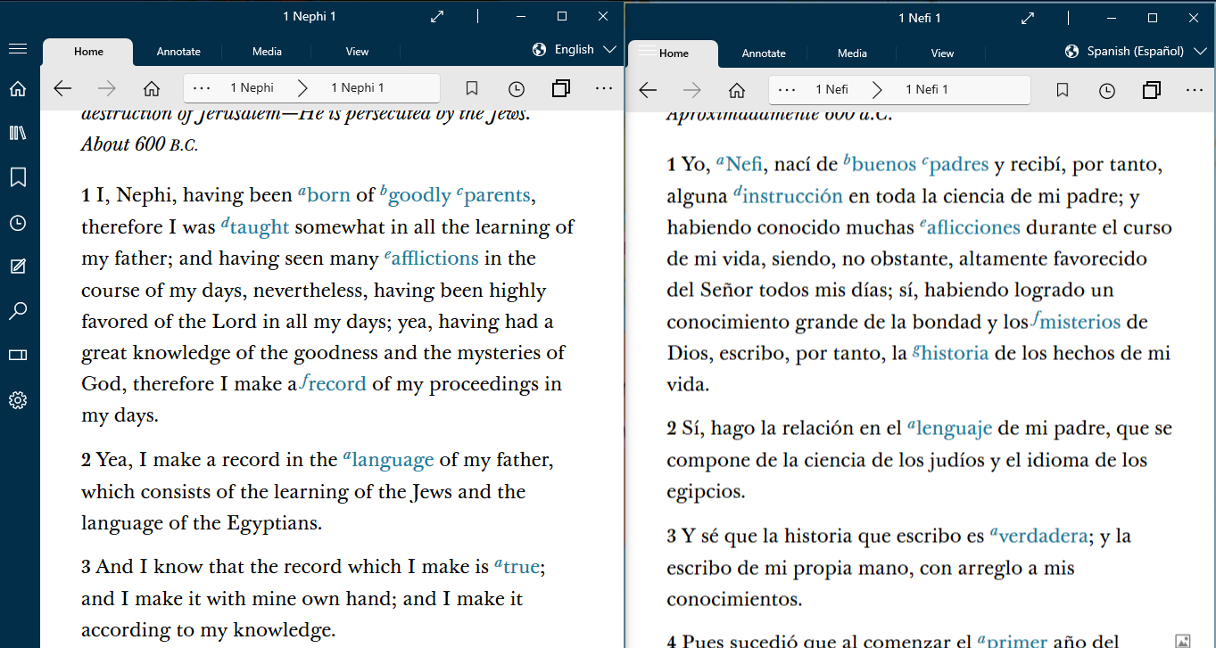 Showing two languages simultaneously