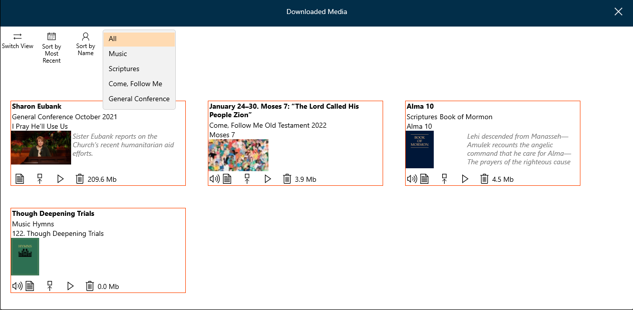 The Media Manager Pane