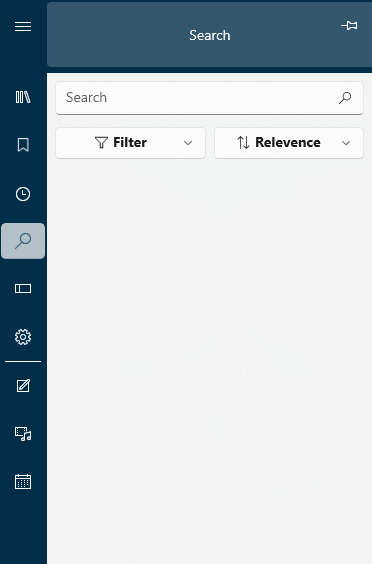 Empty Search Pane