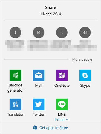 The share menu.